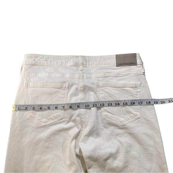 Calvin Klein Ankle Skinny Women Ivory Wash Jeans Sz 12 x28 NWT Denim Stretch - Picture 10 of 14